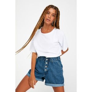 Trendyol Navy Blue Front Buttoned Denim Shorts vyobraziť