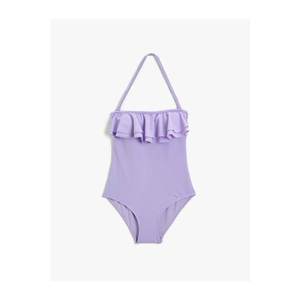 Koton Women's Purple Ruffled Swimsuit vyobraziť