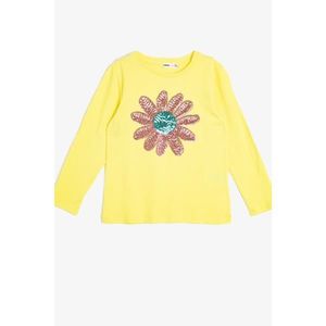 Koton Girl's Yellow Sequin Detailed T-Shirt vyobraziť