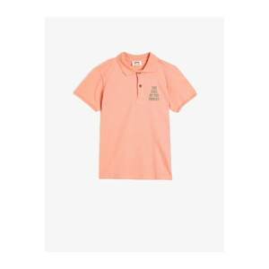 Koton Boy Pink Cotton Short Sleeve Polo Neck Printed T-Shirt vyobraziť