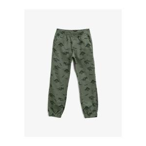 Koton Boy Green Cotton Dinosaur Printed Sweatpants vyobraziť