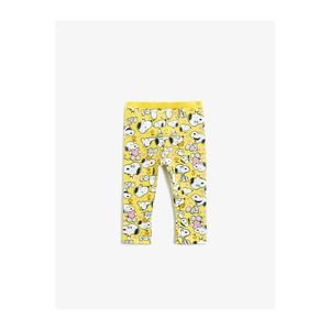 Koton Girls Yellow Snoopy Cotton Printed Leggings vyobraziť