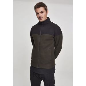 Urban Classics Oversize 2-Tone Polar Fleece Jacket olive/black - S vyobraziť