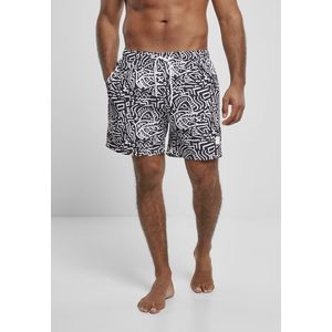 Urban Classics Pattern?Swim Shorts signs aop - S vyobraziť