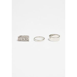 Urban Classics Pray Ring Set silver - L/XL vyobraziť