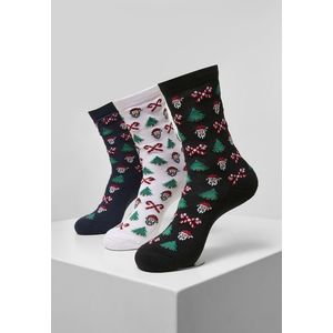 Urban Classics Grumpy Santa Christmas Socks 3-Pack black/navy/white - 43-46 vyobraziť