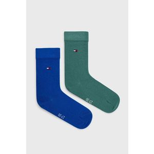 Detské ponožky Tommy Hilfiger (2-pak) zelená farba vyobraziť