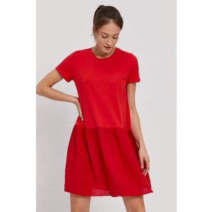 Šaty Deha červená farba, mini, rovné vyobraziť