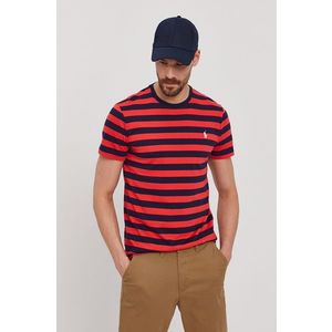 Tričko Polo Ralph Lauren červená farba, jednofarebné vyobraziť