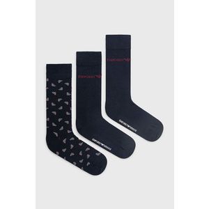 Ponožky Emporio Armani Underwear (3-pack) pánske, tmavomodrá farba vyobraziť