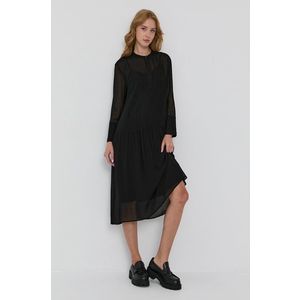 Šaty Samsoe Samsoe čierna farba, mini, rovné vyobraziť