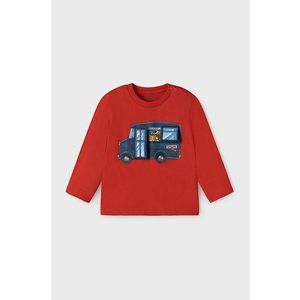 Detské tričko s dlhým rukávom Mayoral červená farba, s potlačou vyobraziť