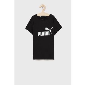 Detské bavlnené tričko Puma 587029 čierna farba vyobraziť