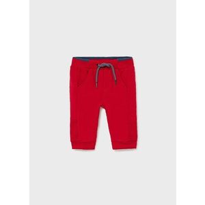 Detské nohavice Mayoral Newborn červená farba, jednofarebné vyobraziť
