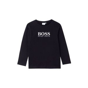 Detské tričko s dlhým rukávom Boss čierna farba, s potlačou vyobraziť