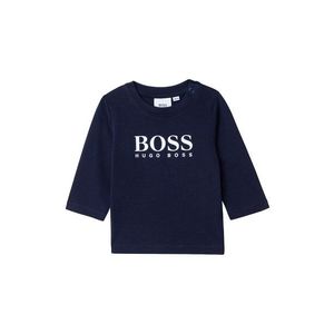 Detské tričko s dlhým rukávom Boss tmavomodrá farba, s potlačou vyobraziť