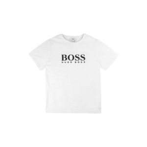 Detské bavlnené tričko Boss biela farba, s potlačou vyobraziť