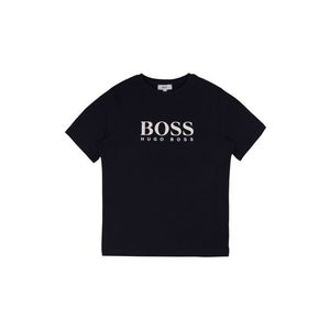 Detské bavlnené tričko Boss tmavomodrá farba, s potlačou vyobraziť