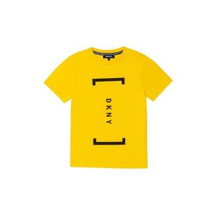 Detské bavlnené tričko Dkny žltá farba, s potlačou vyobraziť