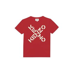 Detské bavlnené tričko Kenzo Kids červená farba, s potlačou vyobraziť