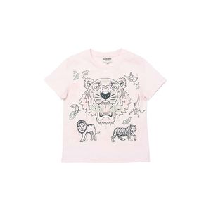 Detské bavlnené tričko Kenzo Kids ružová farba vyobraziť