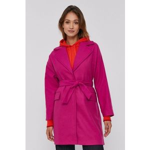 Kabát Desigual dámsky, ružová farba, prechodný, oversize vyobraziť