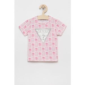Detské tričko Guess ružová farba, s potlačou vyobraziť