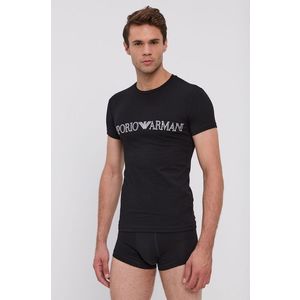 Pyžamová sada Emporio Armani Underwear čierna farba, jednofarebná vyobraziť