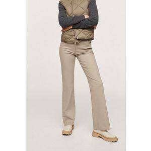 Nohavice Mango Catalina dámske, priehľadná farba, široké, vysoký pás vyobraziť