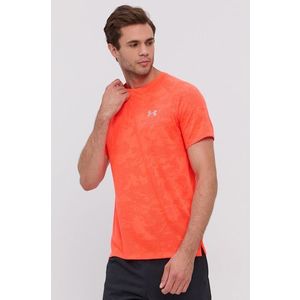 Tričko Under Armour 1365676 pánske, oranžová farba, s potlačou vyobraziť