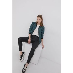 Bunda Cross Jeans dámska, zelená farba, prechodná vyobraziť