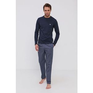 Pyžamo Emporio Armani Underwear pánska, tmavomodrá farba, jednofarebná vyobraziť
