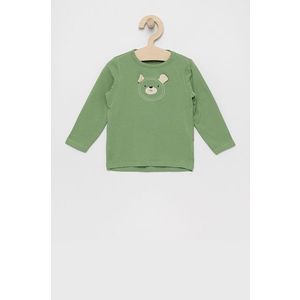 Detské tričko s dlhým rukávom Name it zelená farba, s nášivkou vyobraziť
