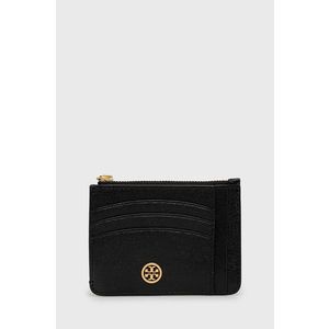 Kožená peňaženka Tory Burch dámska, čierna farba vyobraziť