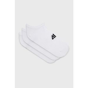 Ponožky 4F (3-pack) dámske, biela farba vyobraziť
