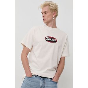 Bavlnené tričko Dickies béžová farba, s potlačou vyobraziť