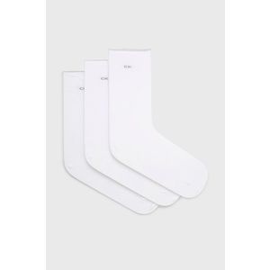 Ponožky Calvin Klein (3-pak) dámske, biela farba vyobraziť