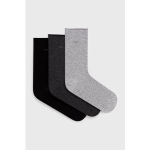 Ponožky Calvin Klein (3-pak) dámske, šedá farba vyobraziť