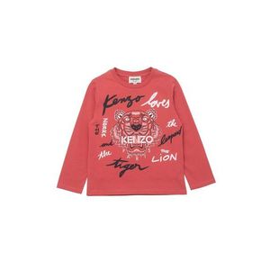 Detské tričko s dlhým rukávom Kenzo Kids ružová farba vyobraziť