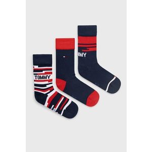 Detské ponožky Tommy Hilfiger (3-pack) tmavomodrá farba vyobraziť