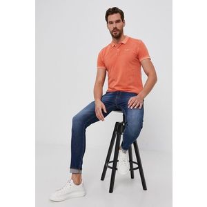 Bavlnené polo tričko Pepe Jeans Vincent oranžová farba, jednofarebné vyobraziť