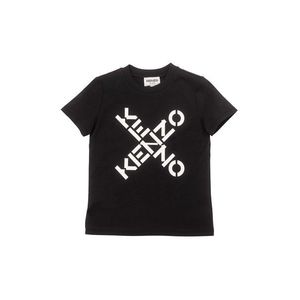 Detské bavlnené tričko Kenzo Kids čierna farba vyobraziť