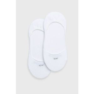 Ponožky Calvin Klein (2-pak) dámske, biela farba vyobraziť