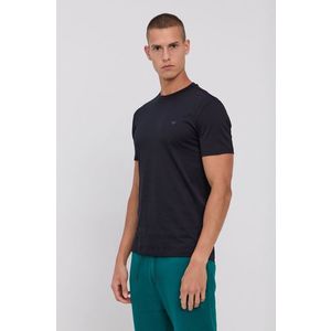Bavlnené tričko Emporio Armani tmavomodrá farba, s potlačou vyobraziť