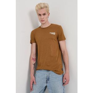 Tričko Tom Tailor pánske, hnedá farba, jednofarebné vyobraziť