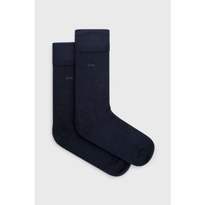 Ponožky Calvin Klein 2-pak pánske, tmavomodrá farba vyobraziť