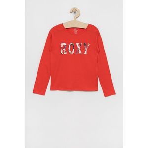 Detská bavlnená košeľa s dlhým rukávom Roxy červená farba vyobraziť