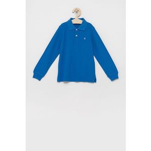Detská bavlnená košeľa s dlhým rukávom United Colors of Benetton jednofarebná vyobraziť