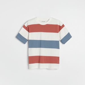 Reserved - Bavlnené pásikavé tričko s dlhými rukávmi - Červená vyobraziť