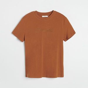 Reserved - Tričko s vyšitým nápisom - Hnědá vyobraziť